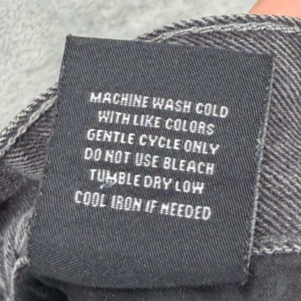PJ Mark Mens Jeans 46x32 (Real 46x30.5) Charcoal Acid Washed Straight Baggy Leg - Picture 9 of 12
